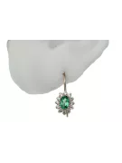 Earrings Vintage craft Emerald 14K Rose gold cec026r